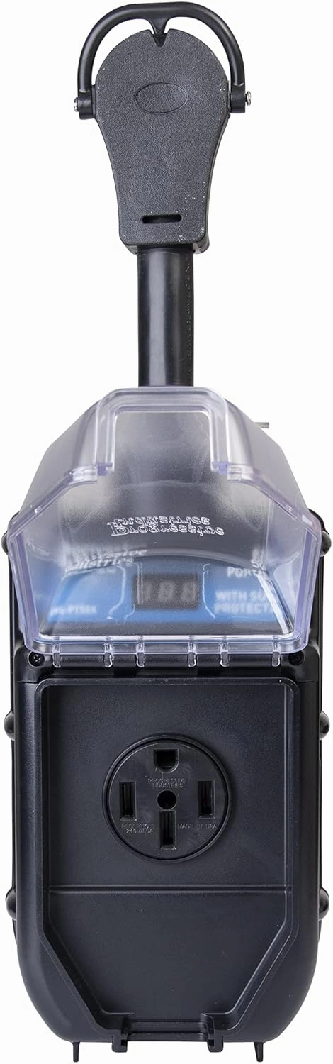 Progressive Industries Portable RV Surge Protector, 50 Amp EMS with Integrated Display, Fault Detection, and All Weather Shield Assembly - EMS-PT50X