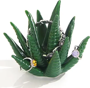 PUDDING CABIN Succulent Ring Holder, Ring Stand, Ring Display & Organizer, Green Cactus Aesthetic Preppy Room Decor, Birthday Gift for Women Friends Engagement Bridesmaid Christmas Gifts