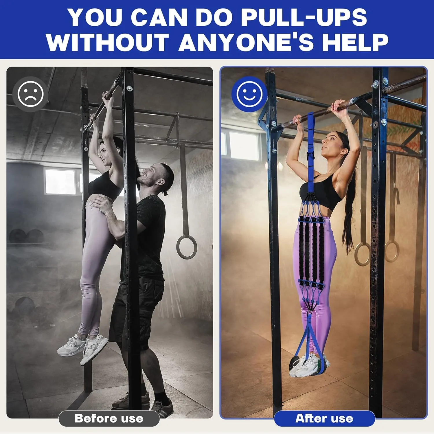 Pull Up Assistance Bands 300lbs - Adjustable Heavy Duty Pull Up Assist Workout Bands for Men, Women, and Seniors - Resistance Bands for Pull Ups - Pull Up Bar Accessories