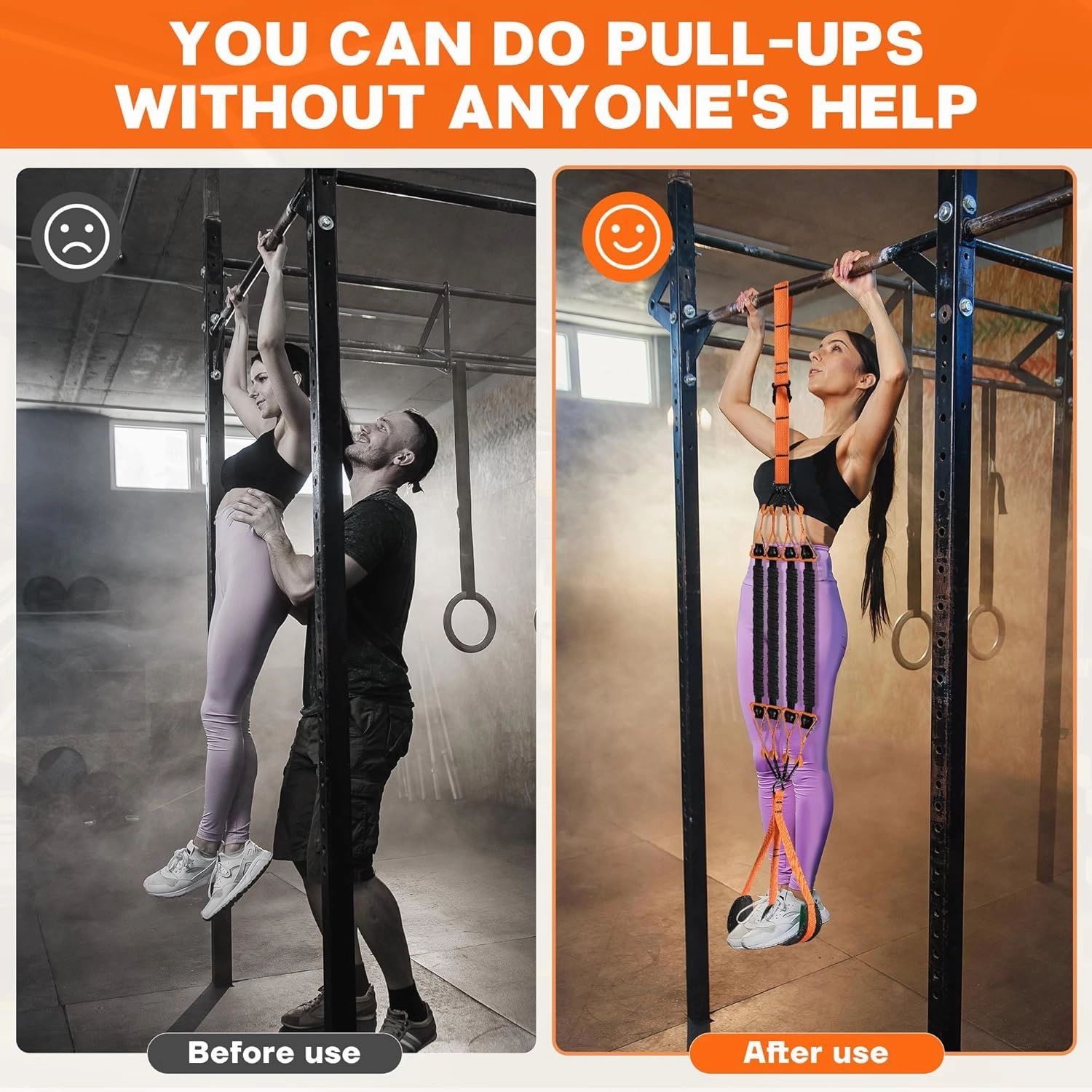 Pull Up Assistance Bands 75-300lbs - Adjustable Heavy Duty Pull Up Assist Workout Bands for Men, Women, and Seniors - Resistance Bands for Pull Ups - Pull Up Bar Accessories