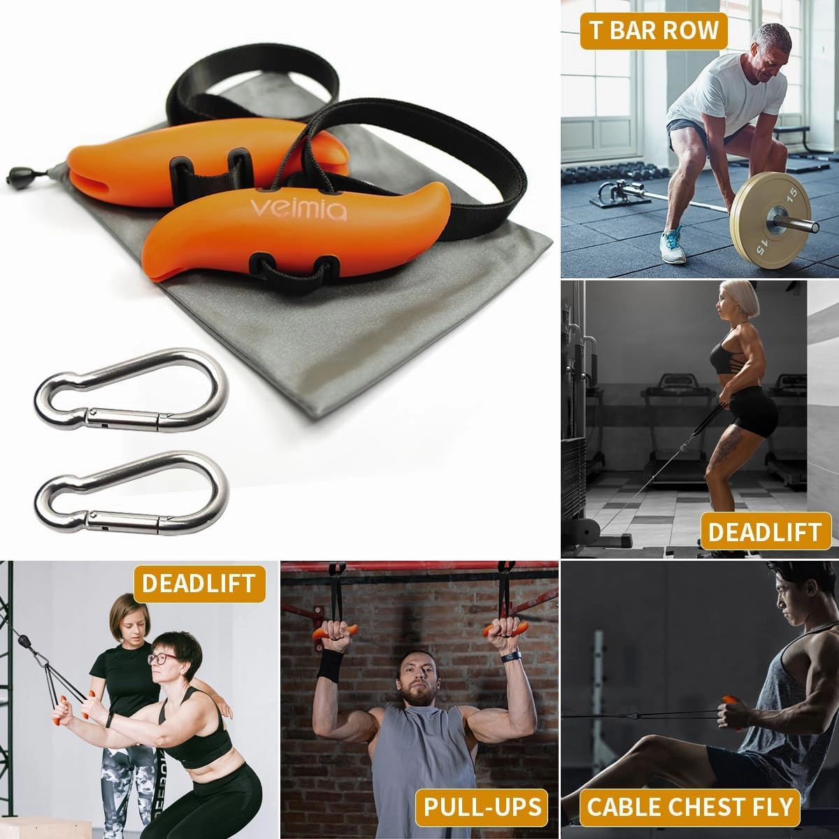 Pull up Handles, Resistance Band Neutral Grip Handles,Multifunction Gym Workout Handles,Cable Machine Handles Used as Pull up Grips, LAT Pull Down Machine Attachment, T-bar Row
