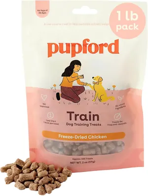Pupford Freeze Dried Training Treats for Dogs & Puppies, 1800  Limited Ingredient Bites (1lb Chicken Bundle)