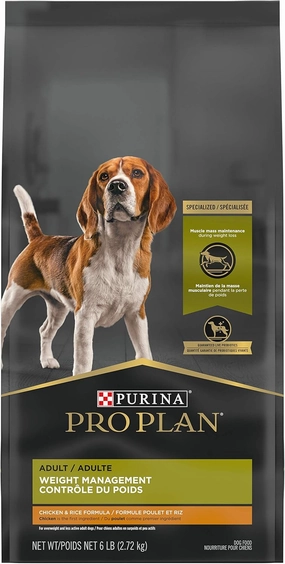 Purina Pro Plan Weight Management Dry Dog Food Chicken and Rice Formula - 6 lb. Bag