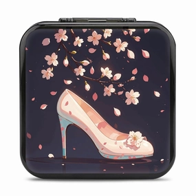 QMNBTES Crystal High Heels Switch Game Case Switch Game Holder Cartridge Case Storage 24 Games & 2 Micro Sd Card Slots, Travel Carry Cases, Portable Games Card Storage, Hard Shell, Buckle Closure