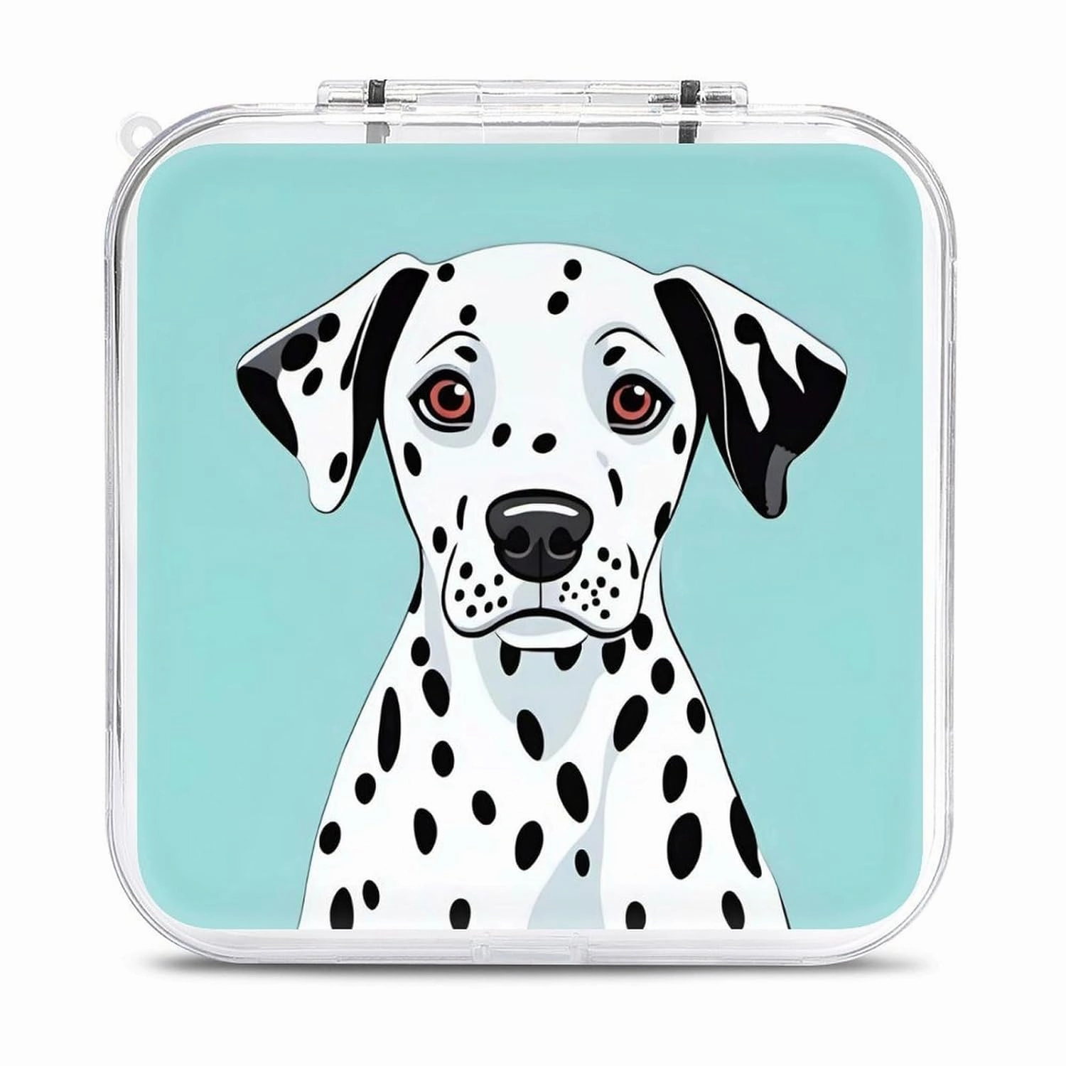 QMNBTES Cute Dalmatian Switch Game Case Switch Game Holder Cartridge Case Storage 12 Games & 2 Micro Sd Card Slots, Travel Carry Cases, Portable Games Card Storage, Hard Shell, Buckle Closure