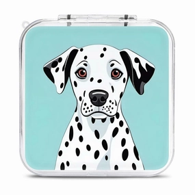 QMNBTES Cute Dalmatian Switch Game Case Switch Game Holder Cartridge Case Storage 12 Games & 2 Micro Sd Card Slots, Travel Carry Cases, Portable Games Card Storage, Hard Shell, Buckle Closure