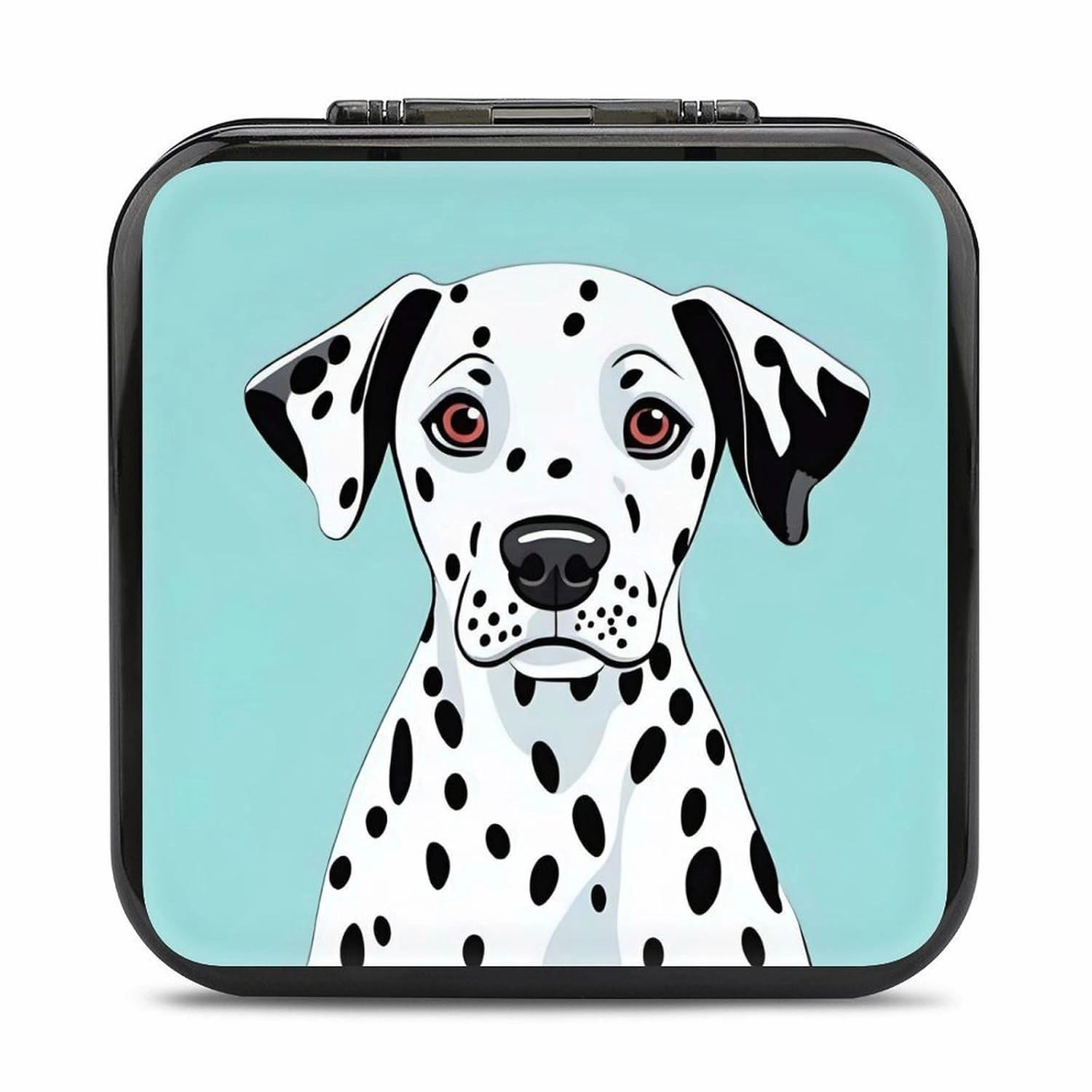QMNBTES Cute Dalmatian Switch Game Case Switch Game Holder Cartridge Case Storage 24 Games & 2 Micro Sd Card Slots, Travel Carry Cases, Portable Games Card Storage, Hard Shell, Buckle Closure