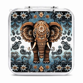 QMNBTES Elephant Switch Game Case Switch Game Holder Cartridge Case Storage 12 Games & 2 Micro Sd Card Slots, Travel Carry Cases, Portable Games Card Storage, Hard Shell, Buckle Closure