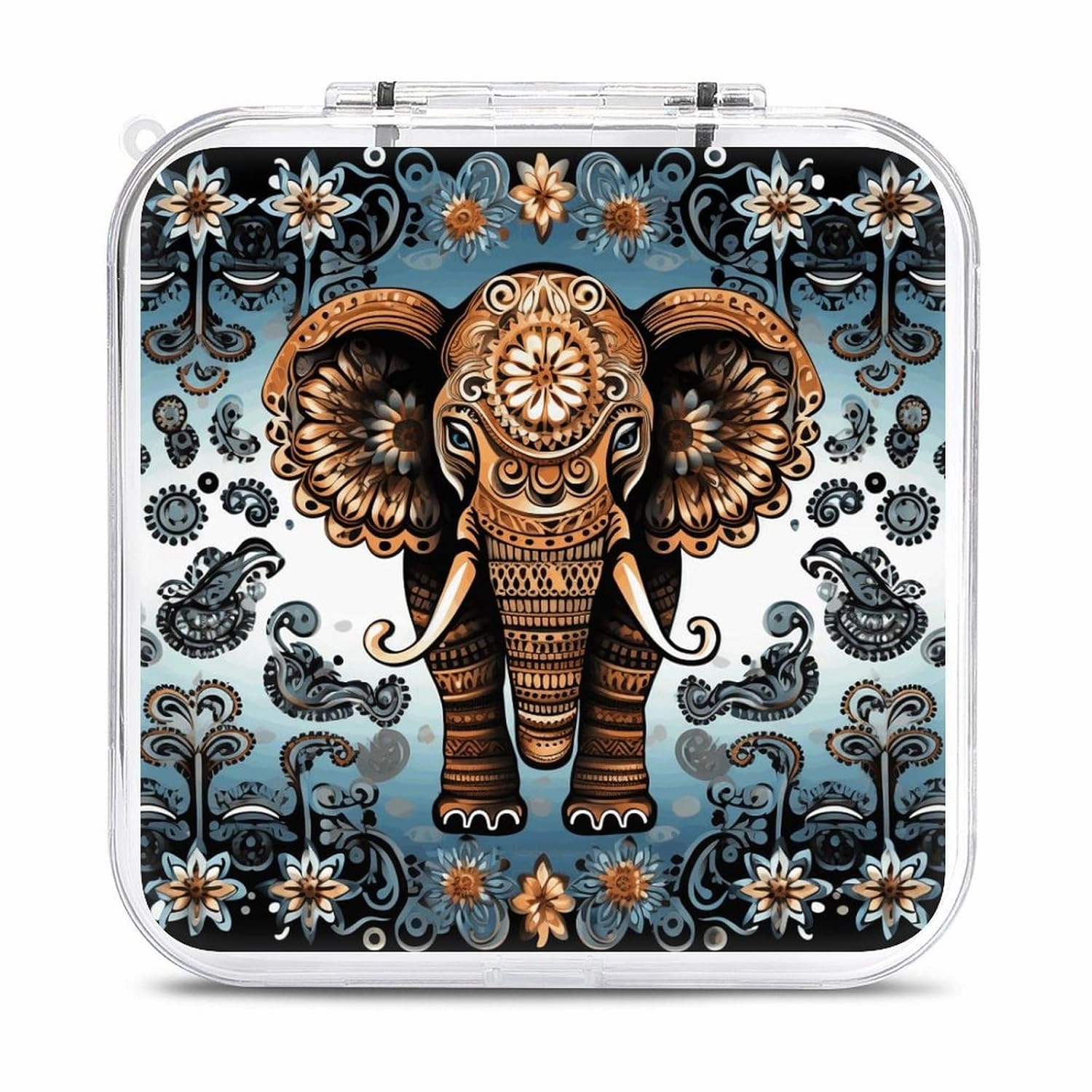 QMNBTES Elephant Switch Game Case Switch Game Holder Cartridge Case Storage 12 Games & 2 Micro Sd Card Slots, Travel Carry Cases, Portable Games Card Storage, Hard Shell, Buckle Closure