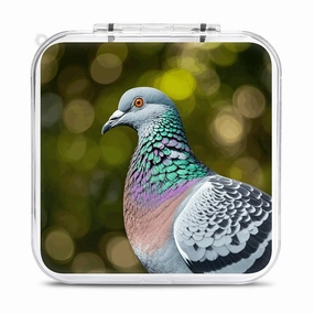QMNBTES Grey Pigeon Switch Game Case Switch Game Holder Cartridge Case Storage 12 Games & 2 Micro Sd Card Slots, Travel Carry Cases, Portable Games Card Storage, Hard Shell, Buckle Closure