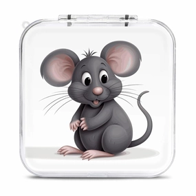 QMNBTES Grey Rat Switch Game Case Switch Game Holder Cartridge Case Storage 12 Games & 2 Micro Sd Card Slots, Travel Carry Cases, Portable Games Card Storage, Hard Shell, Buckle Closure