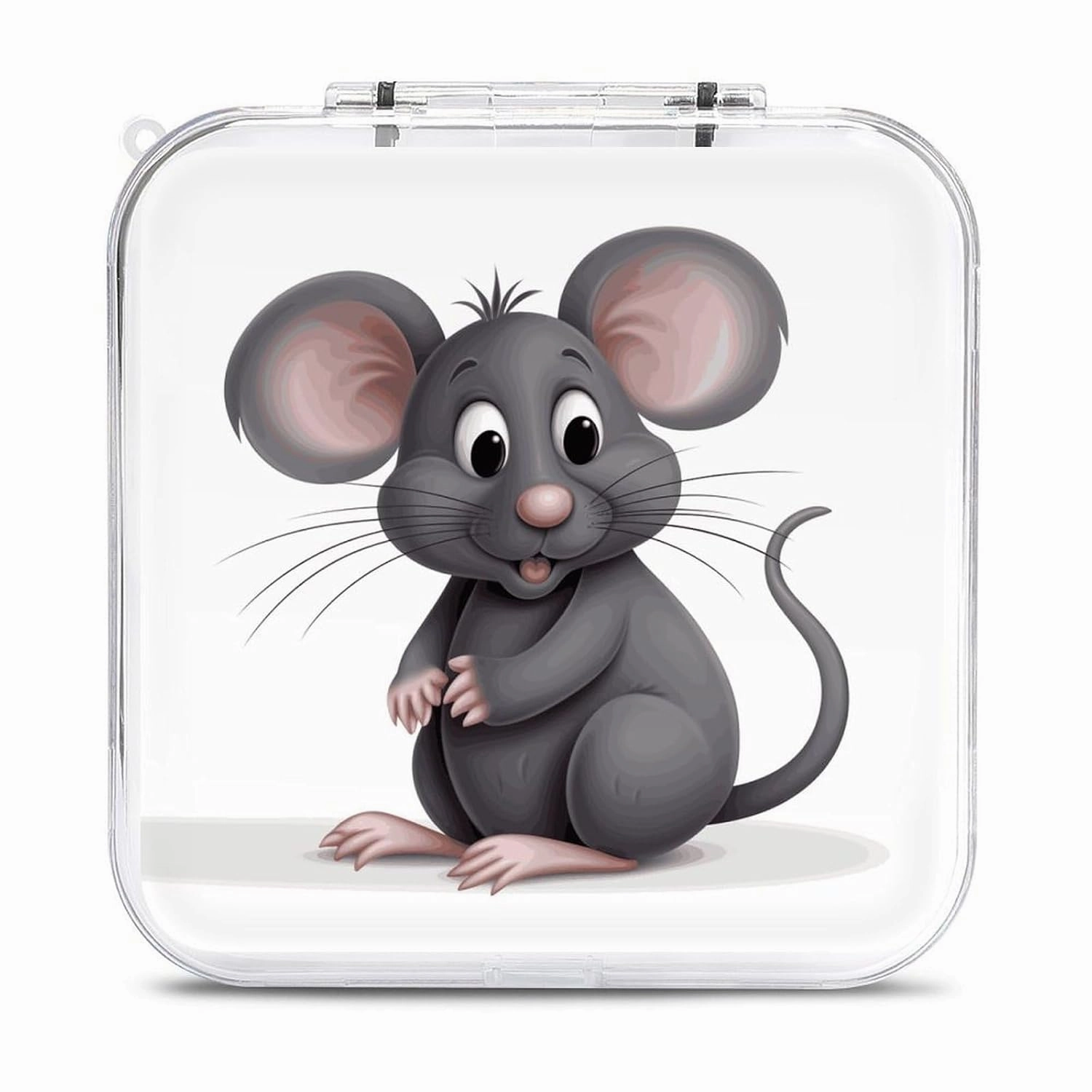 QMNBTES Grey Rat Switch Game Case Switch Game Holder Cartridge Case Storage 12 Games & 2 Micro Sd Card Slots, Travel Carry Cases, Portable Games Card Storage, Hard Shell, Buckle Closure