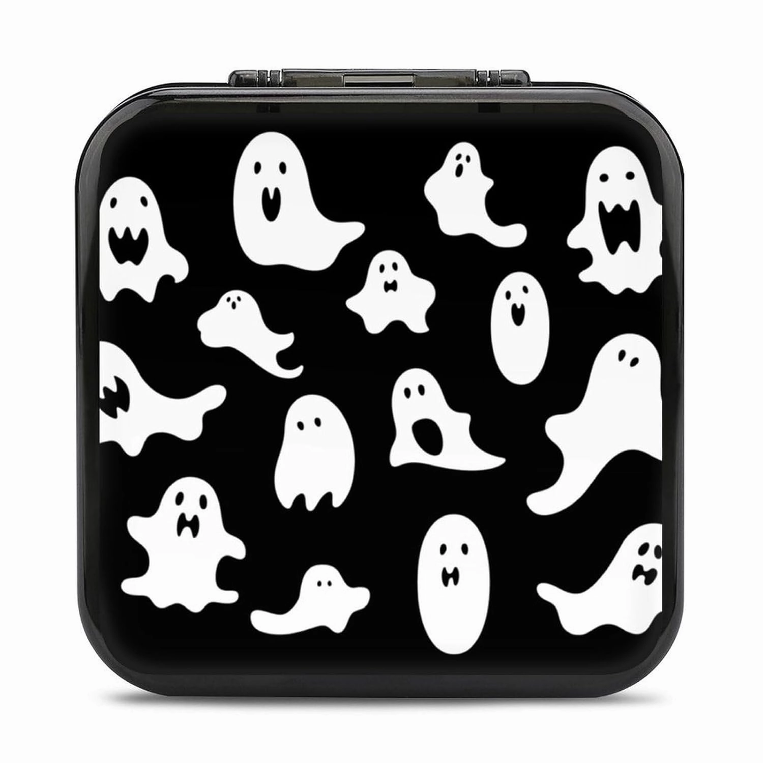 QMNBTES Halloween Goth Switch Game Case Switch Game Holder Cartridge Case Storage 24 Games & 2 Micro Sd Card Slots, Travel Carry Cases, Portable Games Card Storage, Hard Shell, Buckle Closure