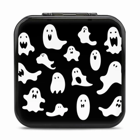 QMNBTES Halloween Goth Switch Game Case Switch Game Holder Cartridge Case Storage 24 Games & 2 Micro Sd Card Slots, Travel Carry Cases, Portable Games Card Storage, Hard Shell, Buckle Closure