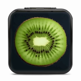 QMNBTES Kiwi Slice Switch Game Case Switch Game Holder Cartridge Case Storage 24 Games & 2 Micro Sd Card Slots, Travel Carry Cases, Portable Games Card Storage, Hard Shell, Buckle Closure