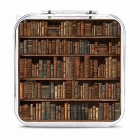 QMNBTES Library Bookshelf Switch Game Case Switch Game Holder Cartridge Case Storage 12 Games & 2 Micro Sd Card Slots, Travel Carry Cases, Portable Games Card Storage, Hard Shell, Buckle Closure