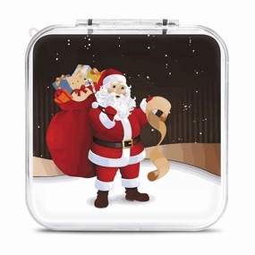 QMNBTES Merry Christmas Switch Game Case Switch Game Holder Cartridge Case Storage 12 Games & 2 Micro Sd Card Slots, Travel Carry Cases, Portable Games Card Storage, Hard Shell, Buckle Closure