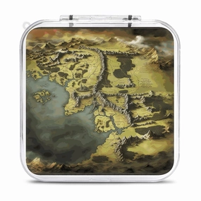 QMNBTES Middle Earth Map Switch Game Case Switch Game Holder Cartridge Case Storage 12 Games & 2 Micro Sd Card Slots, Travel Carry Cases, Portable Games Card Storage, Hard Shell, Buckle Closure