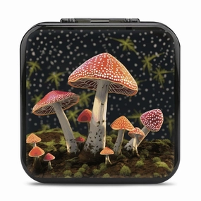 QMNBTES Mushroom Switch Game Case Switch Game Holder Cartridge Case Storage 24 Games & 2 Micro Sd Card Slots, Travel Carry Cases, Portable Games Card Storage, Hard Shell, Buckle Closure