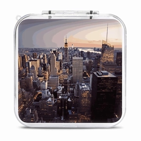 QMNBTES New York City Switch Game Case Switch Game Holder Cartridge Case Storage 12 Games & 2 Micro Sd Card Slots, Travel Carry Cases, Portable Games Card Storage, Hard Shell, Buckle Closure