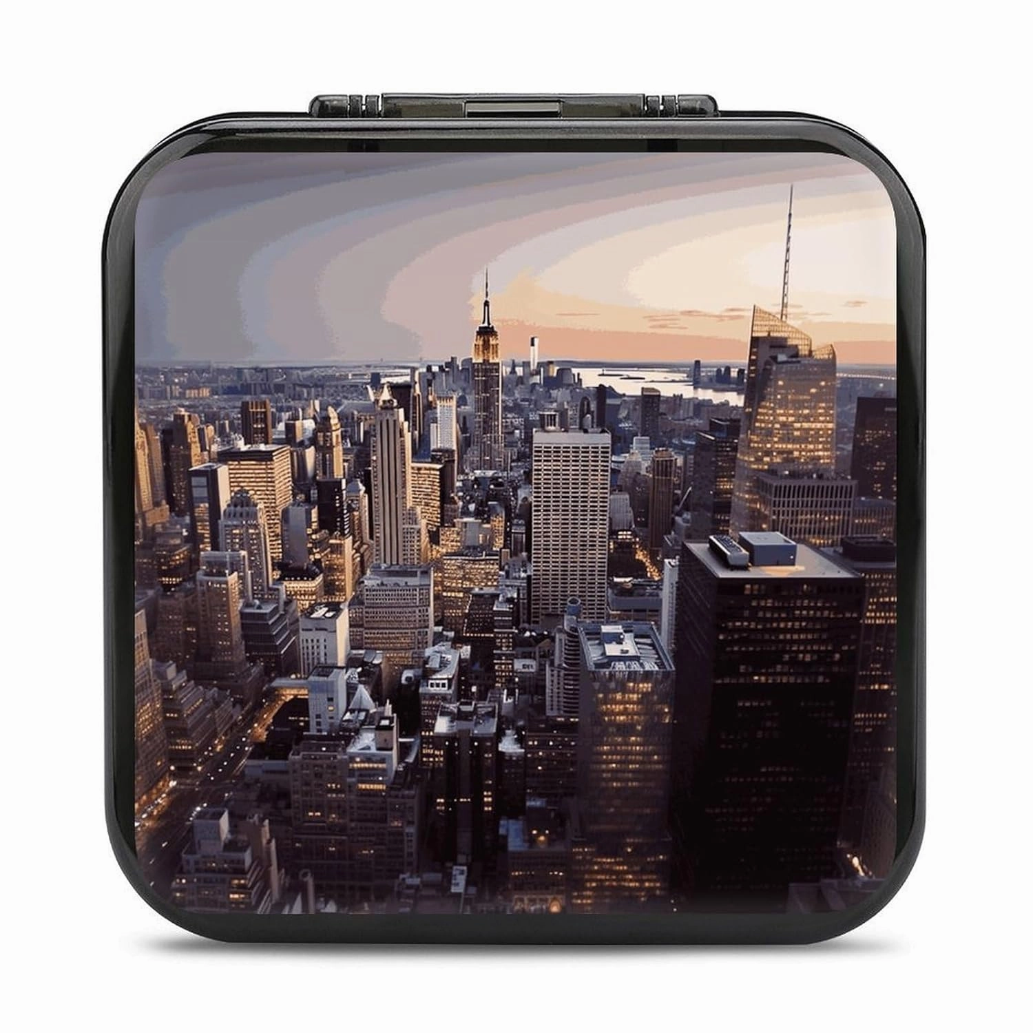 QMNBTES New York City Switch Game Case Switch Game Holder Cartridge Case Storage 24 Games & 2 Micro Sd Card Slots, Travel Carry Cases, Portable Games Card Storage, Hard Shell, Buckle Closure