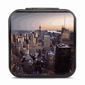 QMNBTES New York City Switch Game Case Switch Game Holder Cartridge Case Storage 24 Games & 2 Micro Sd Card Slots, Travel Carry Cases, Portable Games Card Storage, Hard Shell, Buckle Closure