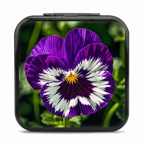 QMNBTES Pansy Perfection Switch Game Case Switch Game Holder Cartridge Case Storage 24 Games & 2 Micro Sd Card Slots, Travel Carry Cases, Portable Games Card Storage, Hard Shell, Buckle Closure