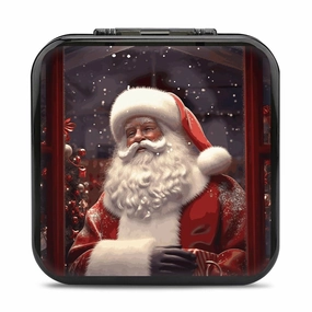 QMNBTES Santa Claus Switch Game Case Switch Game Holder Cartridge Case Storage 24 Games & 2 Micro Sd Card Slots, Travel Carry Cases, Portable Games Card Storage, Hard Shell, Buckle Closure
