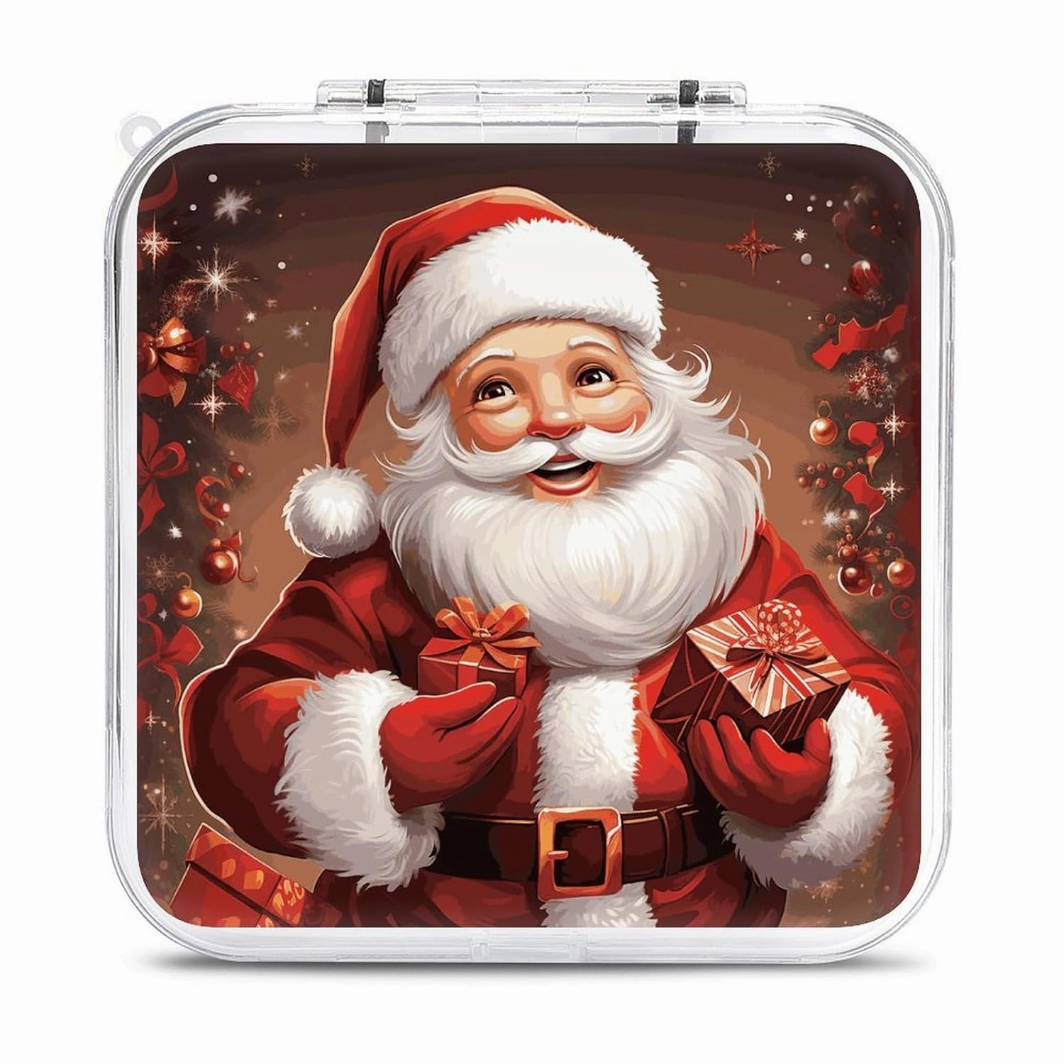 QMNBTES Santa Claus Xmas Gifts Switch Game Case Switch Game Holder Cartridge Case Storage 12 Games & 2 Micro Sd Card Slots, Travel Carry Cases, Portable Games Card Storage, Hard Shell, Buckle Closure