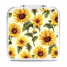 QMNBTES Summer Sunflower Switch Game Case Switch Game Holder Cartridge Case Storage 12 Games & 2 Micro Sd Card Slots, Travel Carry Cases, Portable Games Card Storage, Hard Shell, Buckle Closure