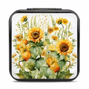 QMNBTES Sunflower And Corn Switch Game Case Switch Game Holder Cartridge Case Storage 24 Games & 2 Micro Sd Card Slots, Travel Carry Cases, Portable Games Card Storage, Hard Shell, Buckle Closure