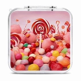 QMNBTES Sweet Candy Switch Game Case Switch Game Holder Cartridge Case Storage 12 Games & 2 Micro Sd Card Slots, Travel Carry Cases, Portable Games Card Storage, Hard Shell, Buckle Closure
