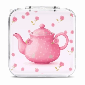 QMNBTES Teapot Switch Game Case Switch Game Holder Cartridge Case Storage 12 Games & 2 Micro Sd Card Slots, Travel Carry Cases, Portable Games Card Storage, Hard Shell, Buckle Closure