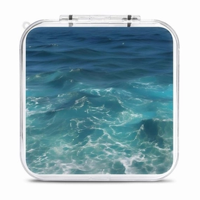 QMNBTES The Blue Sea Switch Game Case Switch Game Holder Cartridge Case Storage 12 Games & 2 Micro Sd Card Slots, Travel Carry Cases, Portable Games Card Storage, Hard Shell, Buckle Closure