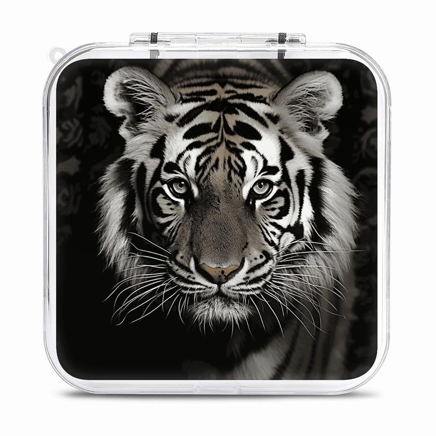 QMNBTES Tiger Switch Game Case Switch Game Holder Cartridge Case Storage 12 Games & 2 Micro Sd Card Slots, Travel Carry Cases, Portable Games Card Storage, Hard Shell, Buckle Closure