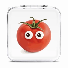 QMNBTES Tomato Switch Game Case Switch Game Holder Cartridge Case Storage 12 Games & 2 Micro Sd Card Slots, Travel Carry Cases, Portable Games Card Storage, Hard Shell, Buckle Closure