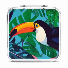 QMNBTES Toucan Switch Game Case Switch Game Holder Cartridge Case Storage 12 Games & 2 Micro Sd Card Slots, Travel Carry Cases, Portable Games Card Storage, Hard Shell, Buckle Closure