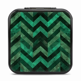 QMNBTES With Emerald Green Switch Game Case Switch Game Holder Cartridge Case Storage 24 Games & 2 Micro Sd Card Slots, Travel Carry Cases, Portable Games Card Storage, Hard Shell, Buckle Closure