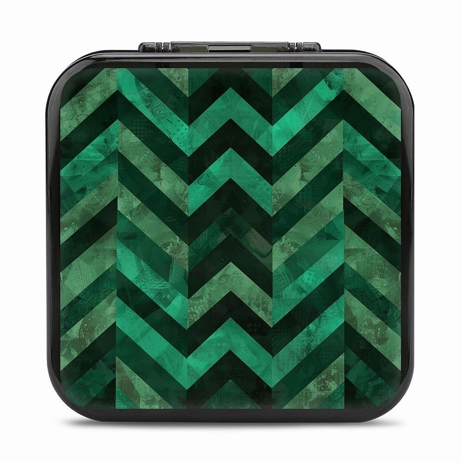 QMNBTES With Emerald Green Switch Game Case Switch Game Holder Cartridge Case Storage 24 Games & 2 Micro Sd Card Slots, Travel Carry Cases, Portable Games Card Storage, Hard Shell, Buckle Closure
