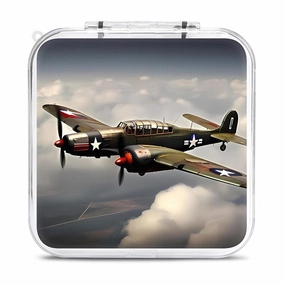 QMNBTES World War 2 Aircraft Switch Game Case Switch Game Holder Cartridge Case Storage 12 Games & 2 Micro Sd Card Slots, Travel Carry Cases, Portable Games Card Storage, Hard Shell, Buckle Closure