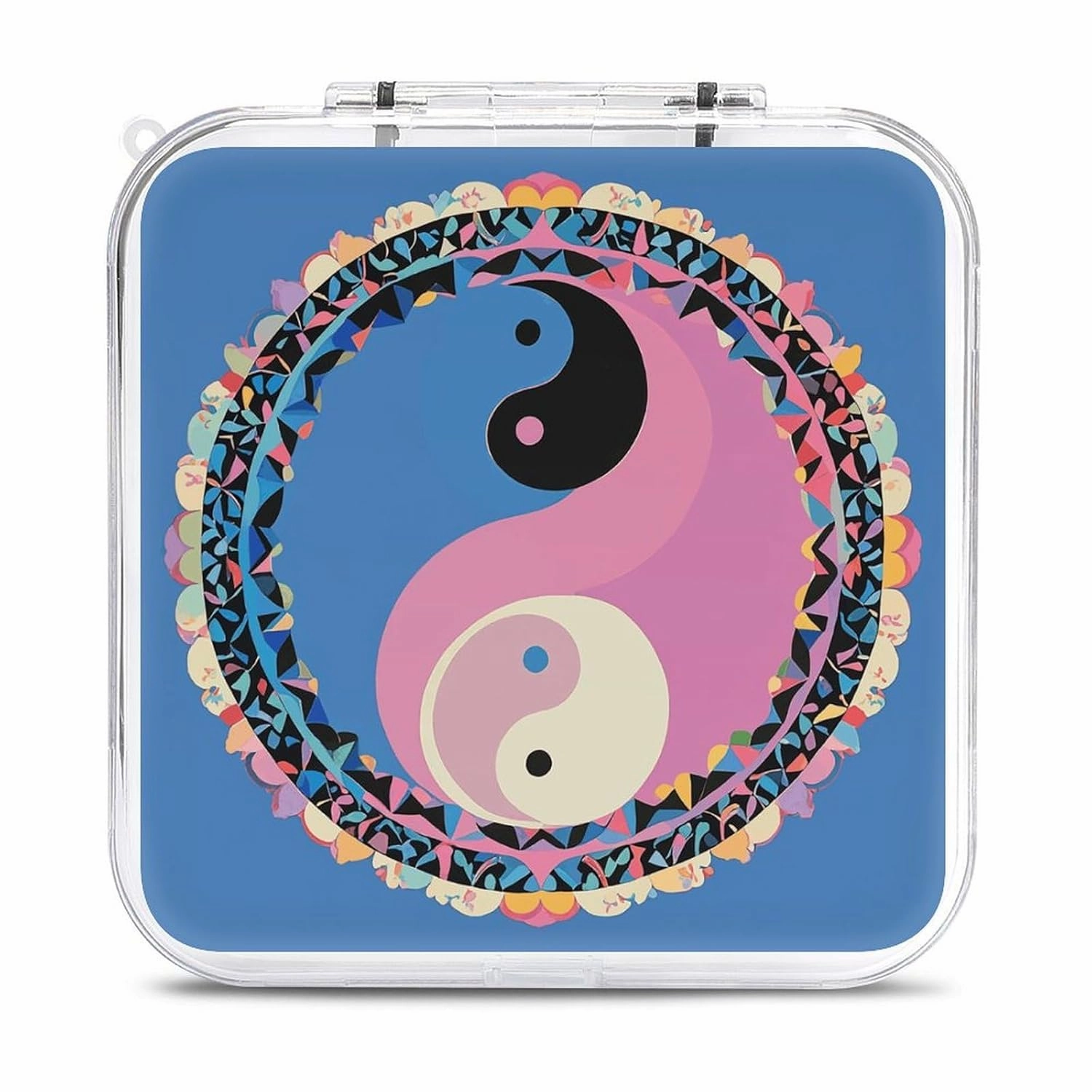 QMNBTES Yin Yang Pattern Switch Game Case Switch Game Holder Cartridge Case Storage 12 Games & 2 Micro Sd Card Slots, Travel Carry Cases, Portable Games Card Storage, Hard Shell, Buckle Closure
