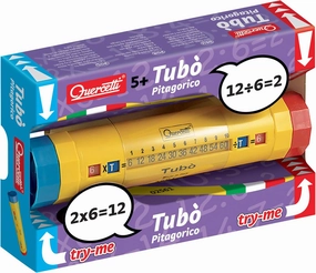 Quercetti: Tubo Multiplication - Interactive Educational Toy, Turn to Practice & Learn Math Equations, Division & Multiplication Tables, STEM Kids 5 