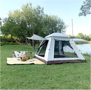 Quick Erect Tent 4 People Waterproof,Three Seconds to Open Large Tents Stable and Practical Teepee Adult for Family Camping,Hiking Party