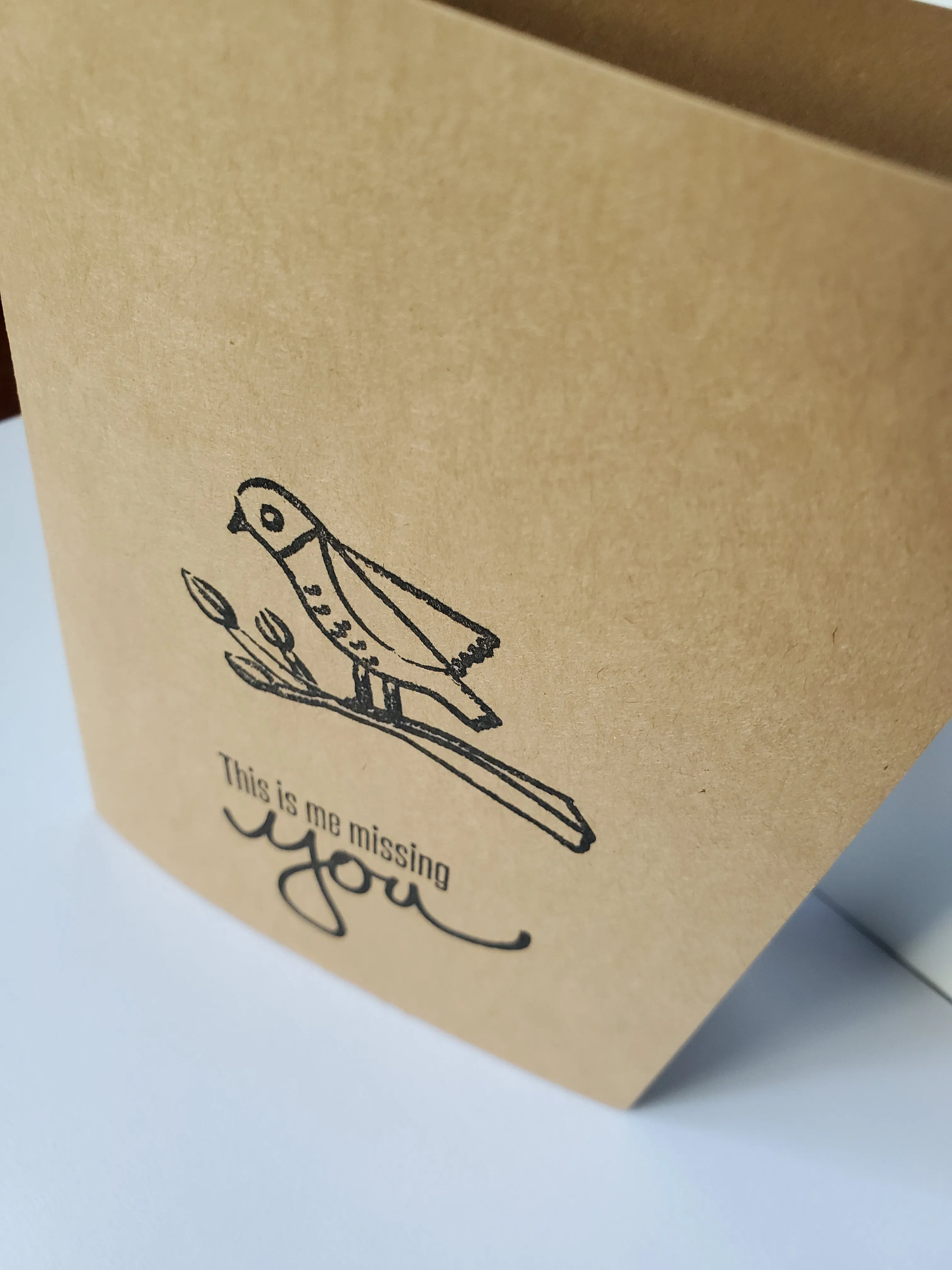 "This is Me Missing You" Bird |  Handmade Card