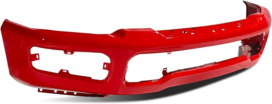 Race Red Front Bumper Face Bar Steel Compatible with 2023-2025 Ford F250 F350 Super Duty Truck W/Fog Light Holes Replace for FO1002478, PC3Z17757EA