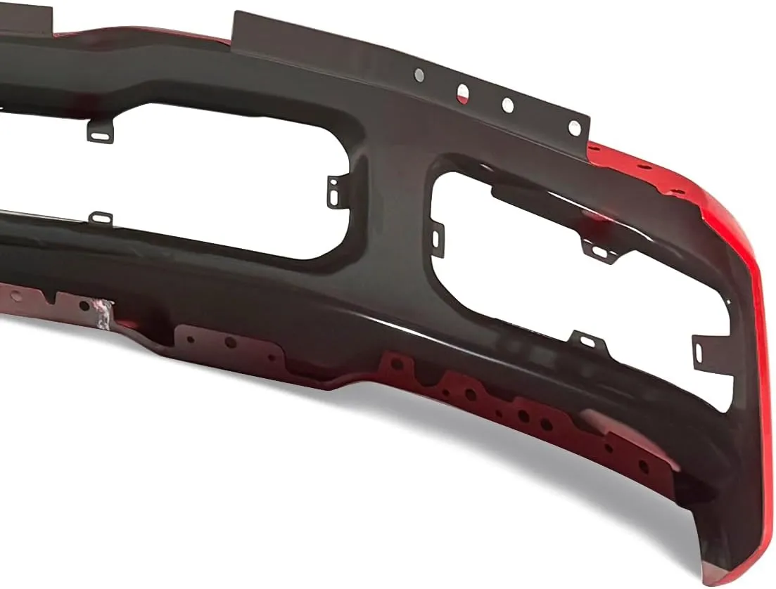Race Red Front Bumper Face Bar Steel Compatible with 2023-2025 Ford F250 F350 Super Duty Truck W/Fog Light Holes Replace for FO1002478, PC3Z17757EA