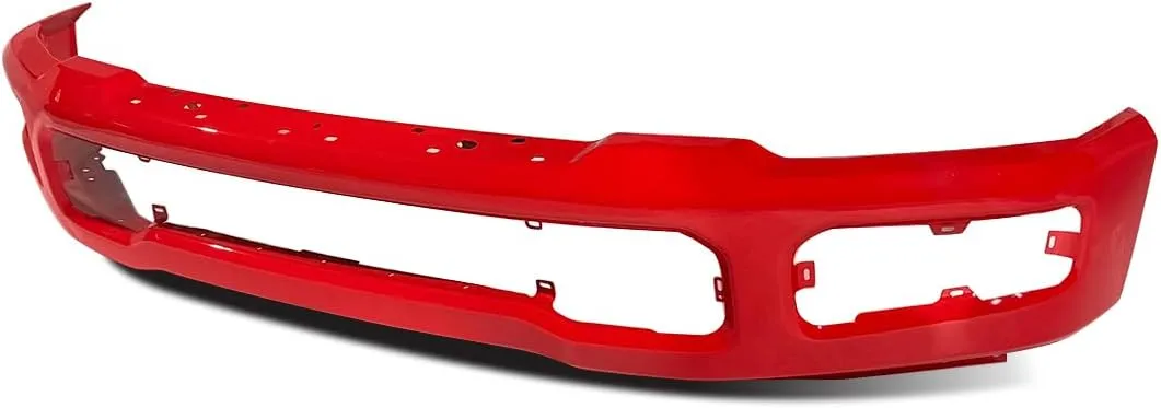 Race Red Front Bumper Face Bar Steel Compatible with 2023-2025 Ford F250 F350 Super Duty Truck W/Fog Light Holes Replace for FO1002478, PC3Z17757EA