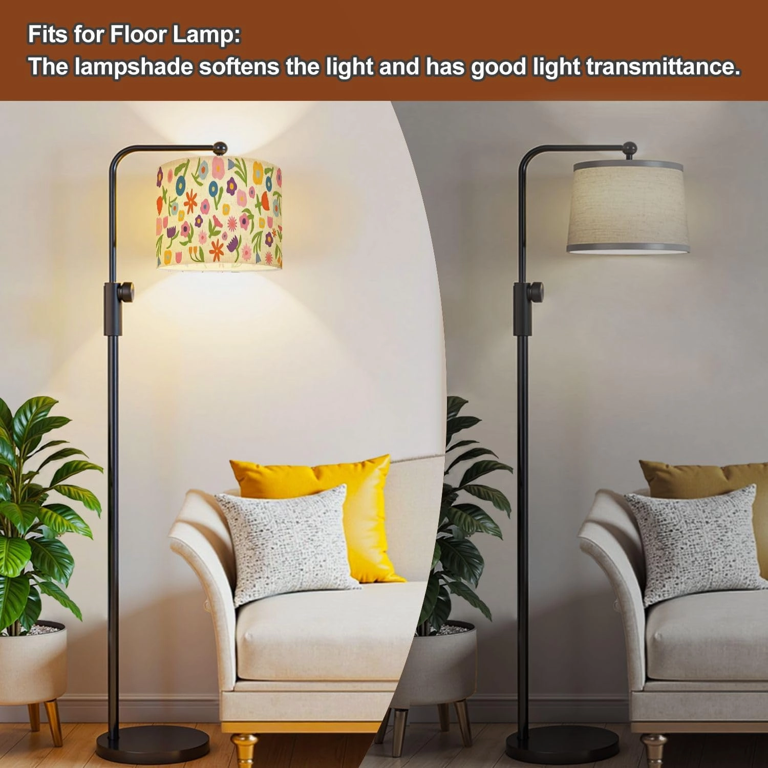 Rainbow Lampshades Lamp Shades Boho 1 Pack flat Bright modern floral for textile poster screen saver Light Shade for Table Lamps Floor Lamps Drum Lamp Shades Lampshade Replacement