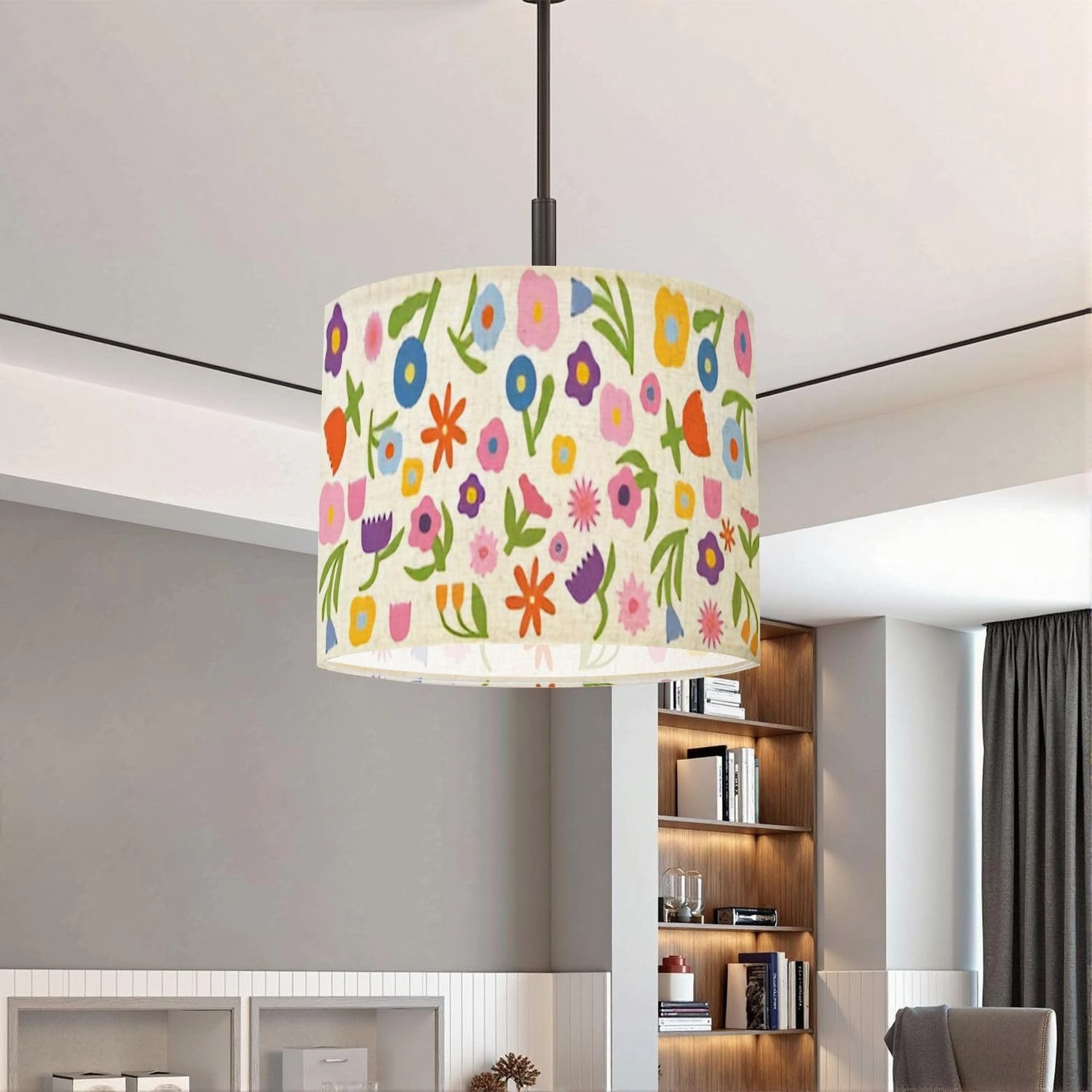 Rainbow Lampshades Lamp Shades Boho 1 Pack flat Bright modern floral for textile poster screen saver Light Shade for Table Lamps Floor Lamps Drum Lamp Shades Lampshade Replacement