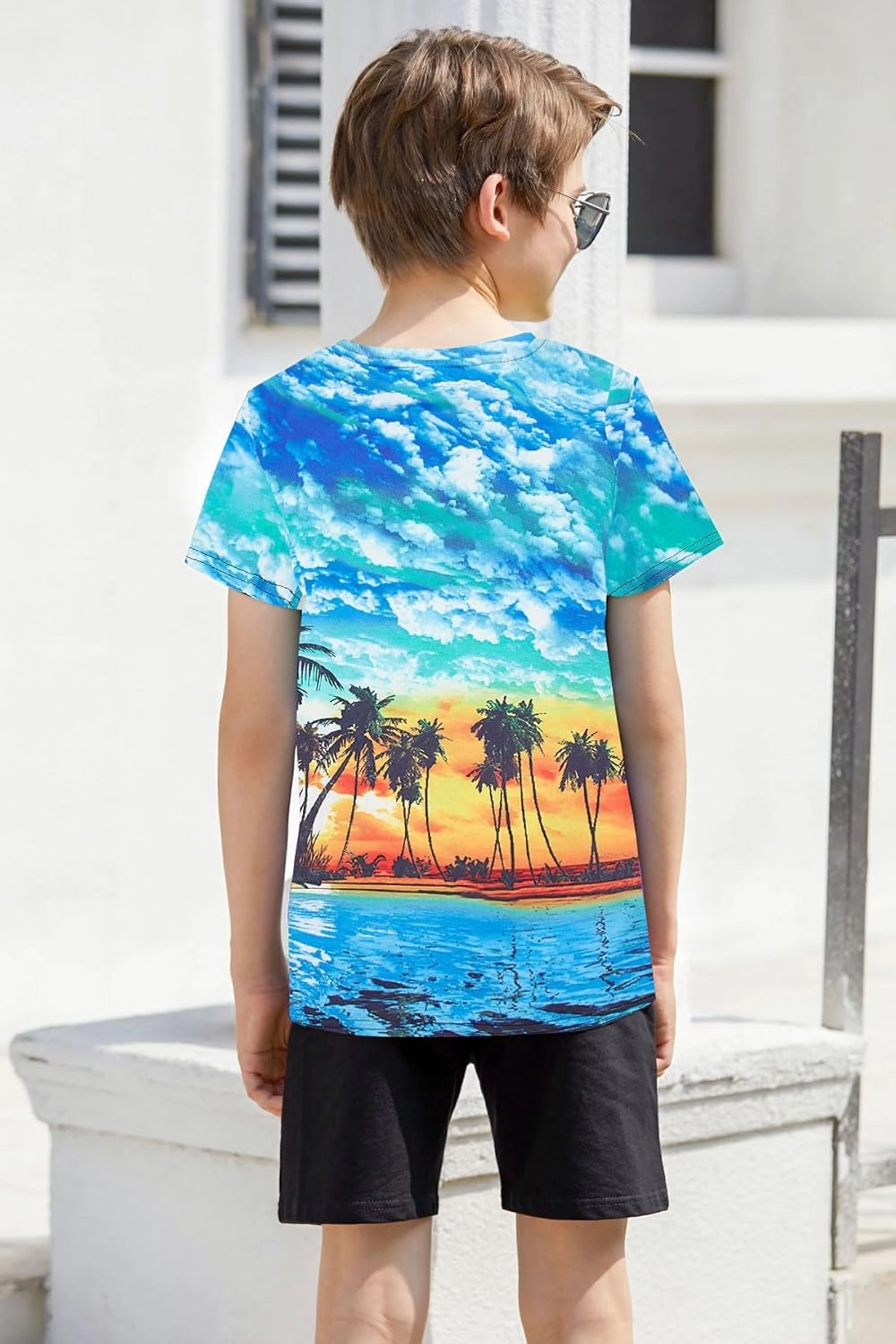 RAISEVERN Boys Girls 3D Graphic Printed T-Shirts Short Sleeve Summer tees for 4-14 Years